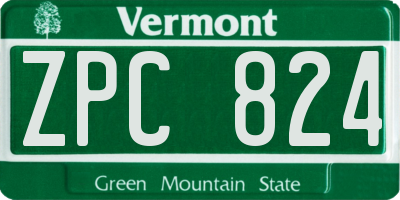 VT license plate ZPC824