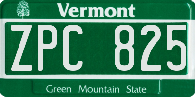 VT license plate ZPC825