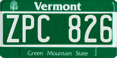 VT license plate ZPC826