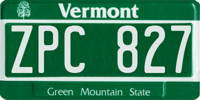 VT license plate ZPC827