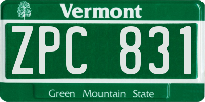 VT license plate ZPC831
