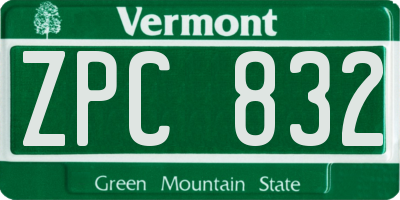 VT license plate ZPC832