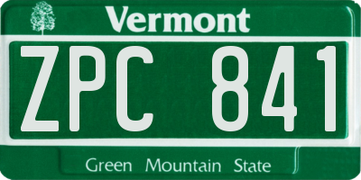 VT license plate ZPC841