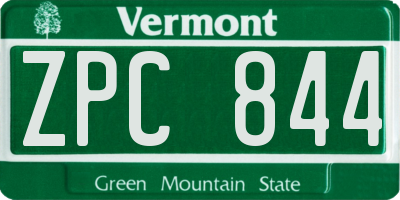 VT license plate ZPC844