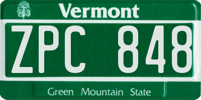 VT license plate ZPC848