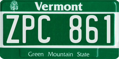 VT license plate ZPC861