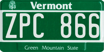 VT license plate ZPC866