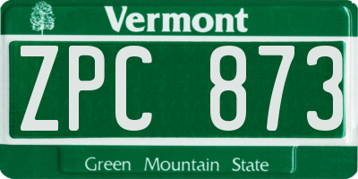 VT license plate ZPC873
