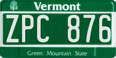 VT license plate ZPC876
