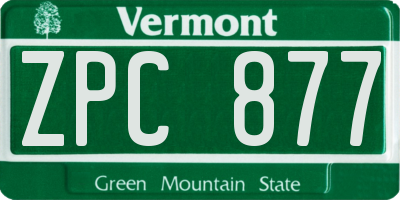 VT license plate ZPC877