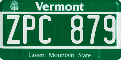 VT license plate ZPC879