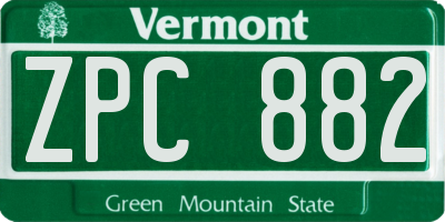 VT license plate ZPC882