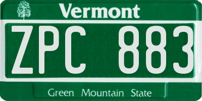 VT license plate ZPC883