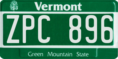 VT license plate ZPC896
