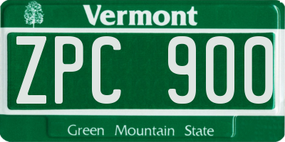 VT license plate ZPC900