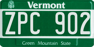 VT license plate ZPC902