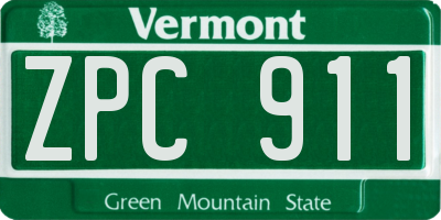 VT license plate ZPC911
