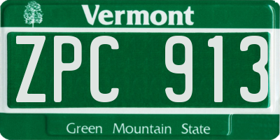VT license plate ZPC913