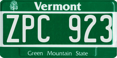 VT license plate ZPC923