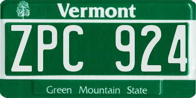 VT license plate ZPC924