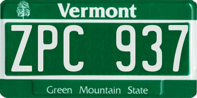 VT license plate ZPC937