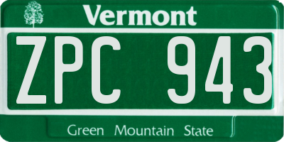 VT license plate ZPC943