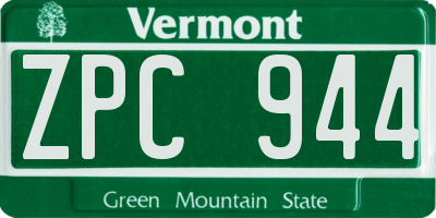 VT license plate ZPC944