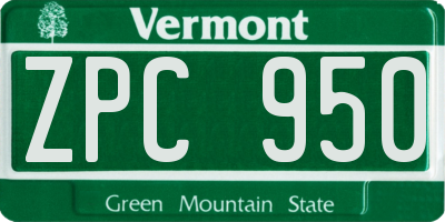 VT license plate ZPC950