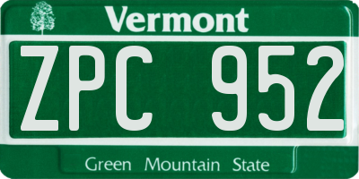 VT license plate ZPC952