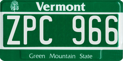 VT license plate ZPC966