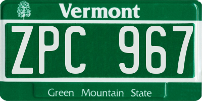 VT license plate ZPC967
