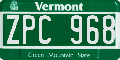 VT license plate ZPC968
