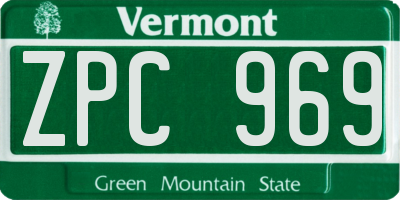 VT license plate ZPC969