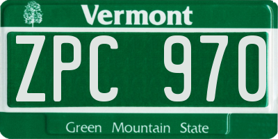 VT license plate ZPC970