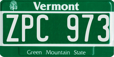 VT license plate ZPC973