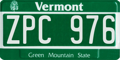 VT license plate ZPC976