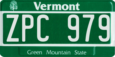 VT license plate ZPC979