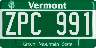 VT license plate ZPC991