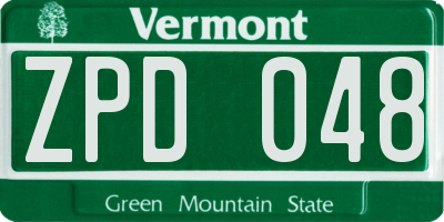 VT license plate ZPD048