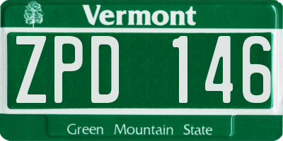 VT license plate ZPD146