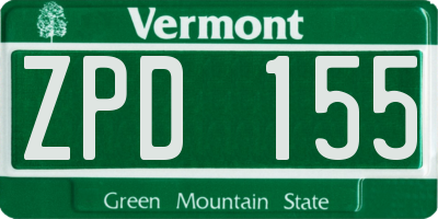 VT license plate ZPD155