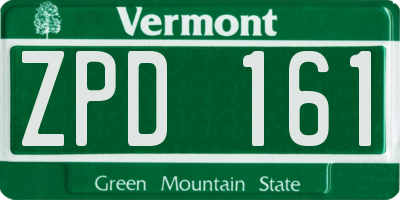 VT license plate ZPD161