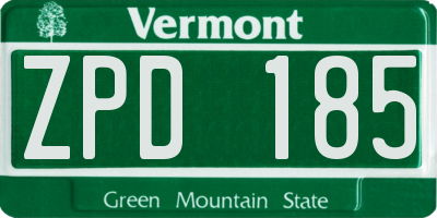 VT license plate ZPD185