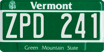 VT license plate ZPD241