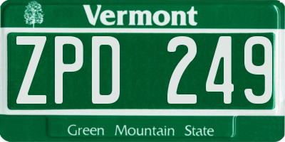 VT license plate ZPD249