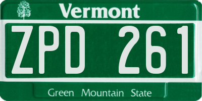 VT license plate ZPD261