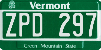 VT license plate ZPD297