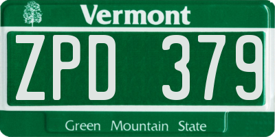 VT license plate ZPD379