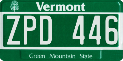VT license plate ZPD446
