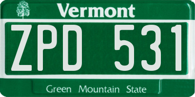 VT license plate ZPD531
